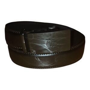 Sophisticated Brown Leather Belt with Black Buckle
